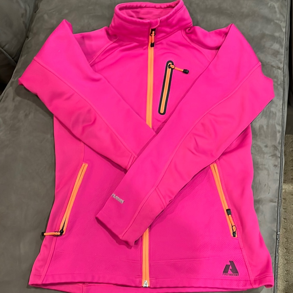 brand: eddie bauer size: small color: pink with orange zippers